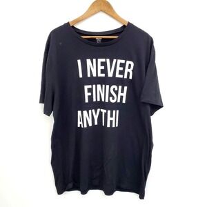 Old Navy Womens XXL Black Funny Graphic Tee Cotton Blend Casual Humor T-Shirt